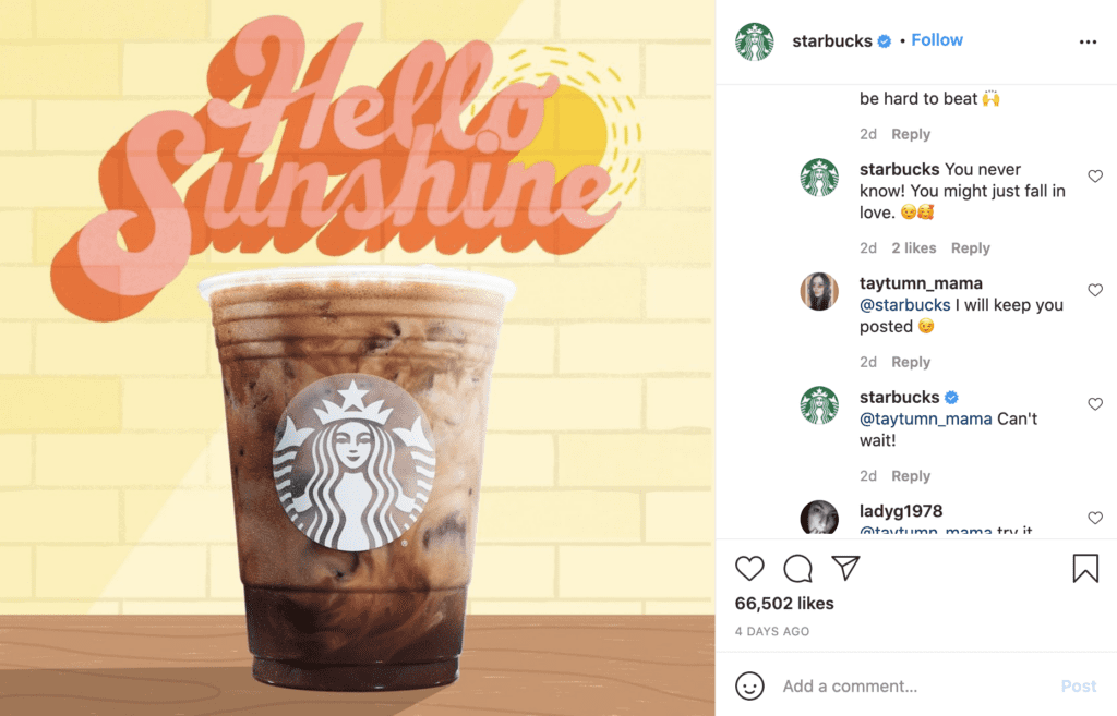 starbucks instagram post