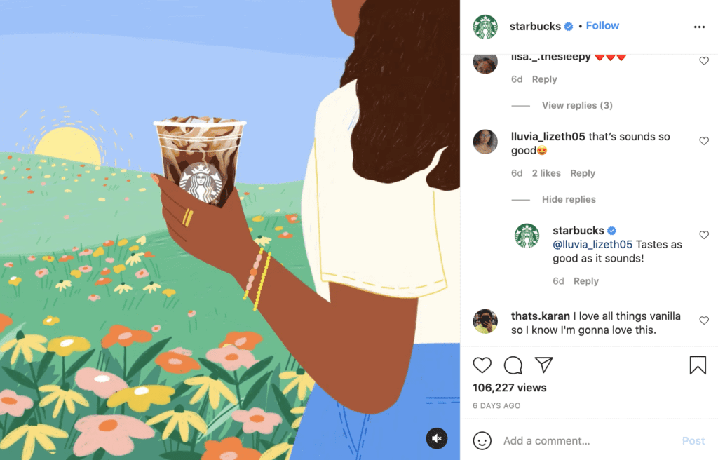 starbucks instagram post